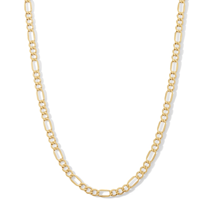 Main Image 1 of 10K Hollow Gold Beveled Figaro Chain - 20"
