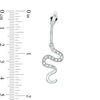 Thumbnail Image 2 of 014 Gauge Black and White Crystal Snake Belly Button Ring in Stainless Steel