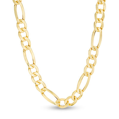 Gauge Figaro Chain Necklace in 10k Gold