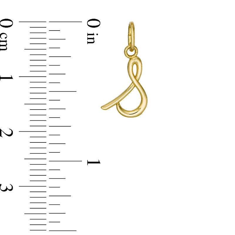 Main Image 2 of Lowercase Cursive "s" Necklace Charm in 10K Gold