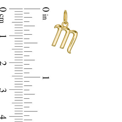 Lowercase Cursive "m" Necklace Charm in 10K Gold