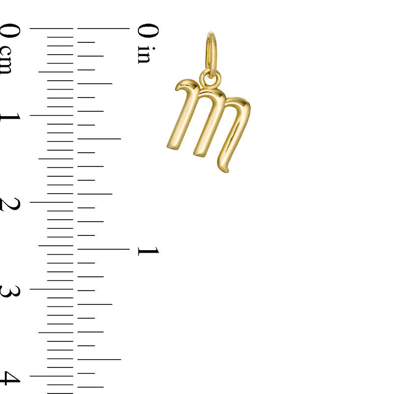 Main Image 2 of Lowercase Cursive "m" Necklace Charm in 10K Gold