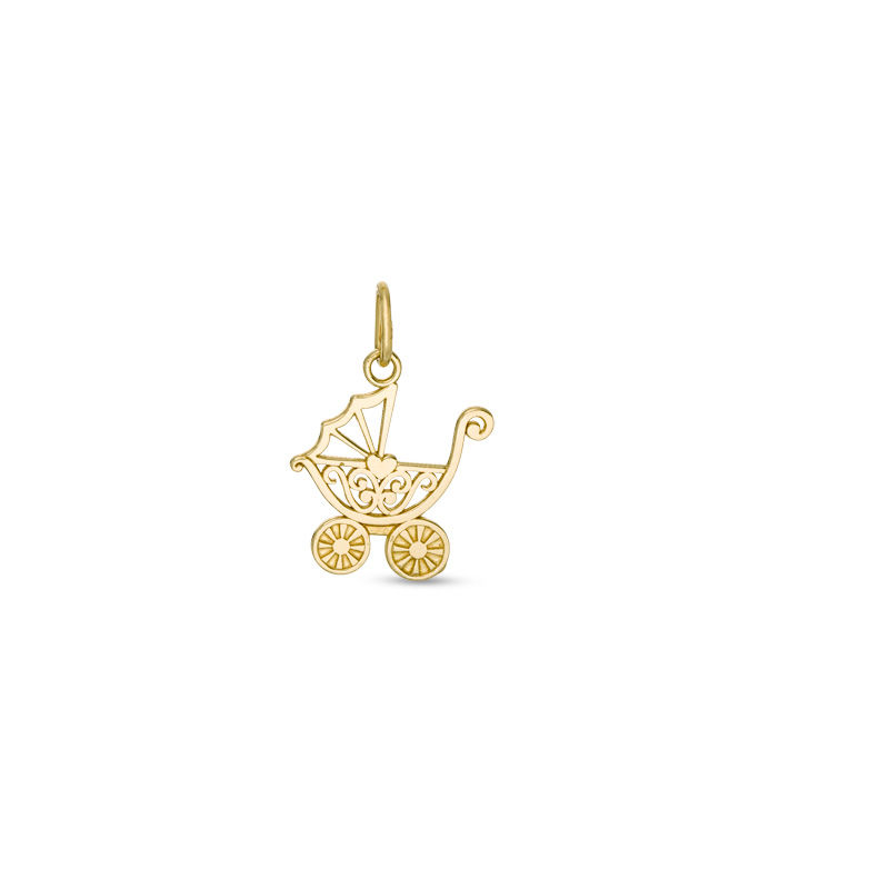 Main Image 1 of Vintage-Style Baby Carriage Necklace Charm in 10K Gold