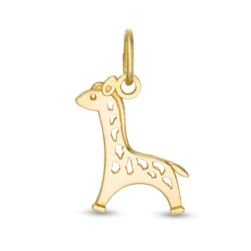 Main Image 1 of Baby Giraffe with Cut-Out Spots Necklace Charm in 10K Gold