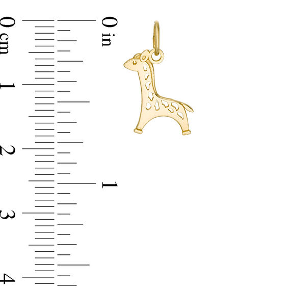 Baby Giraffe with Cut-Out Spots Necklace Charm in 10K Gold