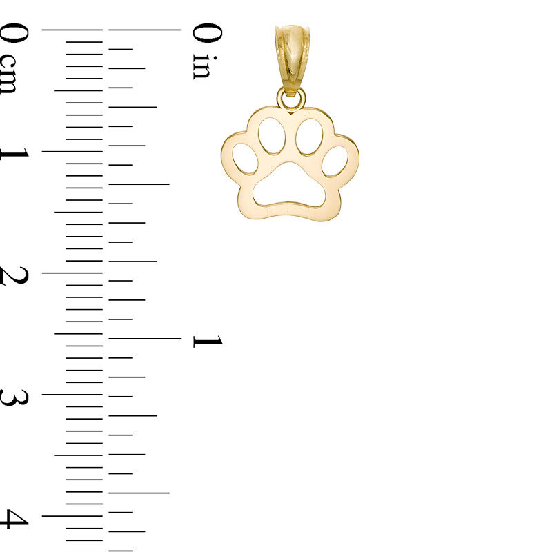 Main Image 2 of Dog Paw Cut-Out Necklace Charm in 10K Gold