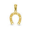 Textured Horseshoe Necklace Charm in 10K Gold
