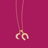 Thumbnail Image 1 of Textured Horseshoe Necklace Charm in 10K Gold