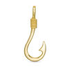 Thumbnail Image 0 of Fish Hook with Rope-Texture Necklace Charm in 10K Gold