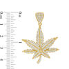 Cubic Zirconia Cannabis Leaf Necklace Charm in 10K Gold