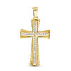 Thumbnail Image 0 of Cubic Zirconia Large Crucifix Necklace Charm in 10K Hollow Gold