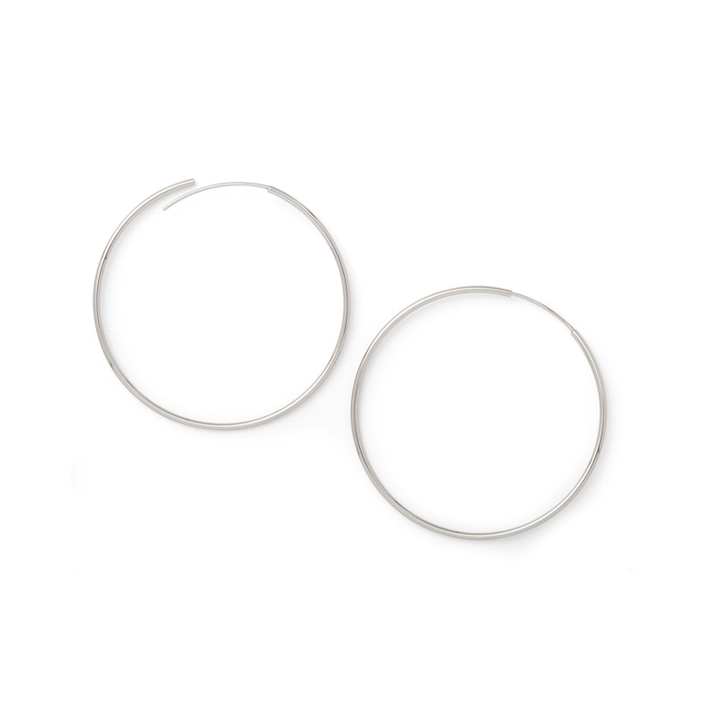 40mm Endless Hoop Earrings in Hollow Sterling Silver