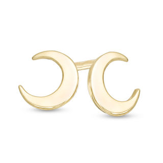 Child's Crescent Moon Stud Earrings in 10K Gold