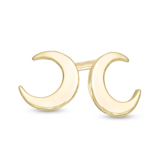 Child's Crescent Moon Stud Earrings in 10K Gold