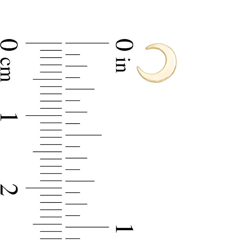 Main Image 2 of Child's Crescent Moon Stud Earrings in 10K Gold