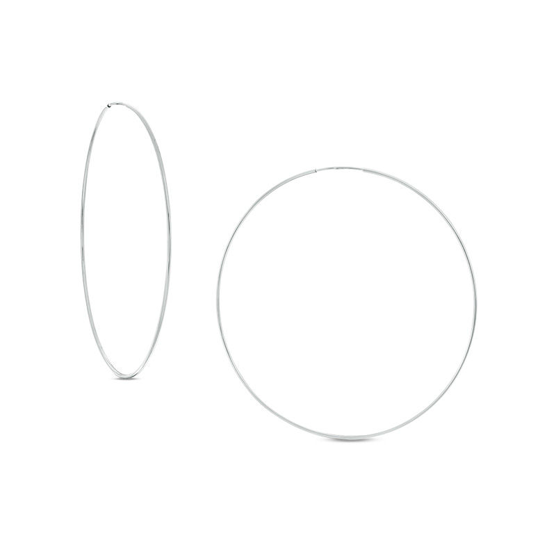 80mm Endless Hoop Earrings in Sterling Silver