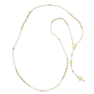 2.2mm Rosary Bead Necklace in 10K Gold - 26"