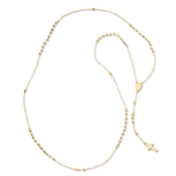2.2mm Rosary Bead Necklace in 10K Gold - 26"