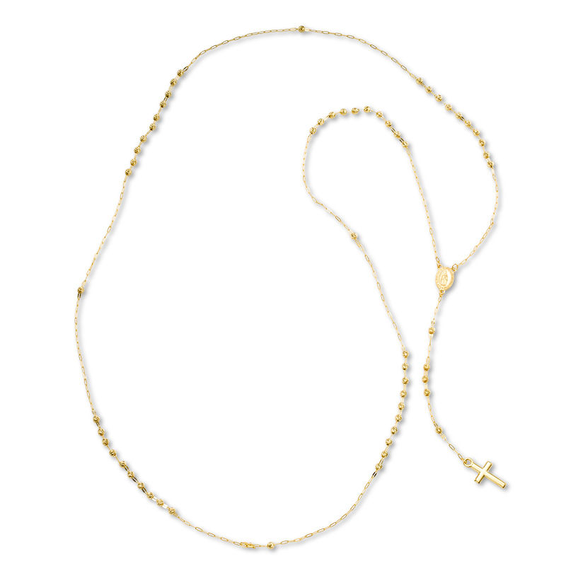 Main Image 1 of 2.2mm Rosary Bead Necklace in 10K Gold - 26"