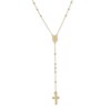 10K Solid Gold Beaded Rosary Chain - 26"