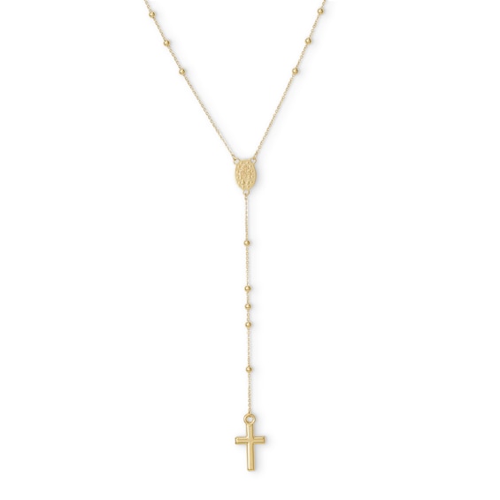 1.8mm Rosary Bead Necklace in 10K Gold - 26"