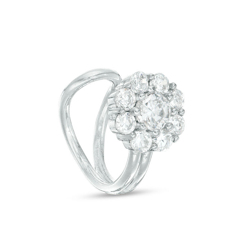 3mm Cubic Zirconia Frame Ear Cuff in Sterling Silver