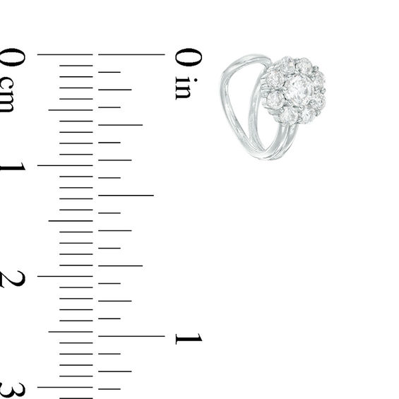 3mm Cubic Zirconia Frame Ear Cuff in Sterling Silver