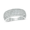 Thumbnail Image 1 of Cubic Zirconia Multi-Row Anniversary Ring in Sterling Silver - Size 7