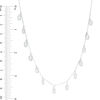 Oval Cubic Zirconia Dangle Station Necklace in Sterling Silver