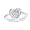 Thumbnail Image 0 of Cubic Zirconia Pavé Heart Ring in Sterling Silver - Size 7