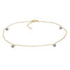4.0mm Simulated Opal Ball Dangle Anklet in 10K Gold - 10"