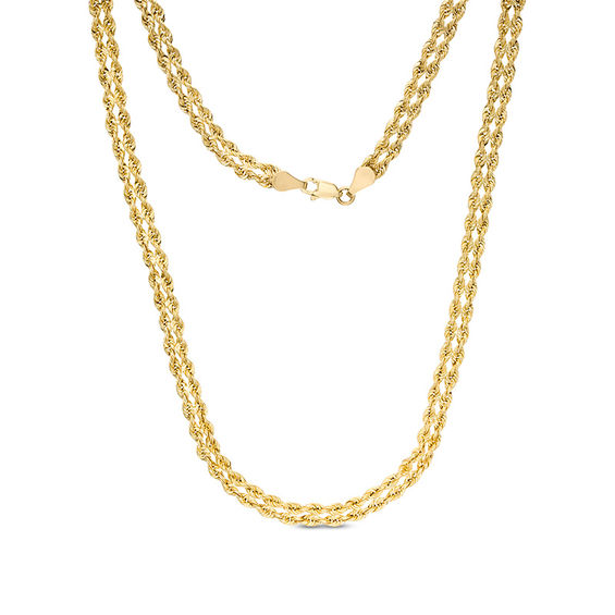 Banter Double Row Braided Rope Chain Necklace in 10K Gold 17