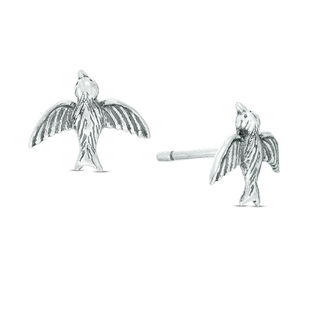 Oxidized Sparrow Stud Earrings in Sterling Silver