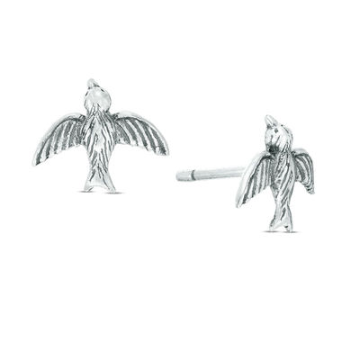 Oxidized Sparrow Stud Earrings in Sterling Silver