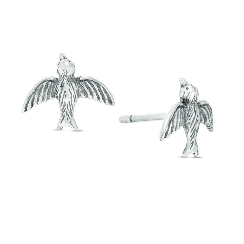 Main Image 1 of Oxidized Sparrow Stud Earrings in Sterling Silver