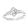 Thumbnail Image 0 of 1/10 CT. T.W. Composite Diamond Floral Frame Vintage-Style Promise Ring in Sterling Silver - Size 7