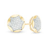 Thumbnail Image 1 of 1/10 CT. T.W. Composite Diamond Six-Point Star Cut-Out Round Stud Earrings in 10K Gold