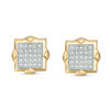 Thumbnail Image 1 of 1/10 CT. T.W. Square Diamond Composite Stud Earrings in 10K Gold
