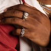 Thumbnail Image 4 of 1/20 CT. T.W. Composite Diamond Frame Ribbed Ring in Sterling Silver and 14K Gold Plate