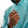 Thumbnail Image 6 of 1/20 CT. T.W. Composite Diamond Frame Ribbed Ring in Sterling Silver and 14K Gold Plate