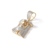 Thumbnail Image 1 of 1/10 CT. T.W. Diamond Jesus Head Necklace Charm in Sterling Silver with 14K Gold Plate