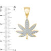 1/10 CT. T.W. Diamond Cannabis Leaf Necklace Charm in Sterling Silver with 14K Gold Plate