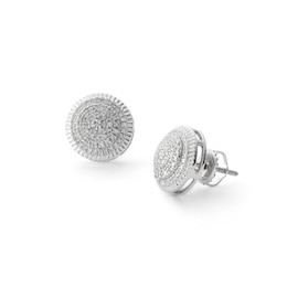 1/5 CT. T.W. Diamond Layered Circle Stud Earrings in Sterling Silver