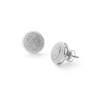 1/5 CT. T.W. Diamond Layered Circle Stud Earrings in Sterling Silver
