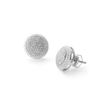 1/5 CT. T.W. Diamond Layered Circle Stud Earrings in Sterling Silver