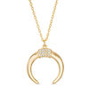 Thumbnail Image 1 of Cubic Zirconia Crescent Moon Pendant in Sterling Silver with 14K Gold Plate