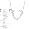 Thumbnail Image 2 of Cubic Zirconia Antlers Necklace in Sterling Silver