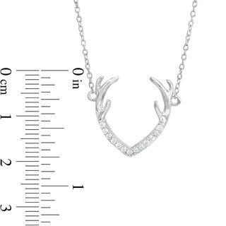 Cubic Zirconia Antlers Necklace in Sterling Silver