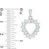 Thumbnail Image 2 of Cubic Zirconia Shadow Heart Necklace Charm in Sterling Silver