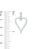 Thumbnail Image 1 of Cubic Zirconia Elongated Heart Outline Necklace Charm in Sterling Silver